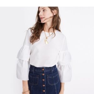 NWT Madewell tiered-sleeve top Sz L